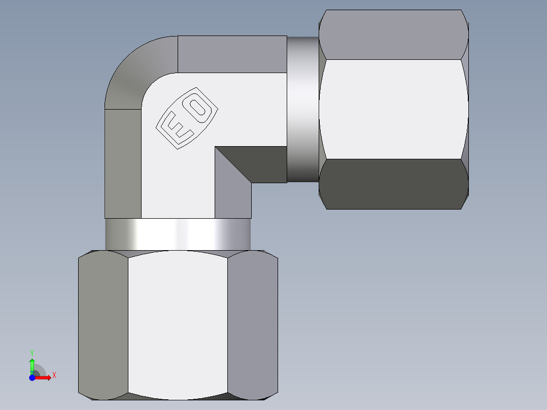 卡套式工业通用硬管接头EO_Union_elbow_W08ZS71前视图