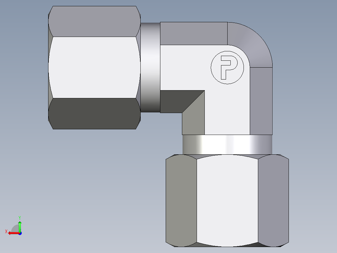 卡套式工业通用硬管接头EO_Union_elbow_W08ZS71后视图