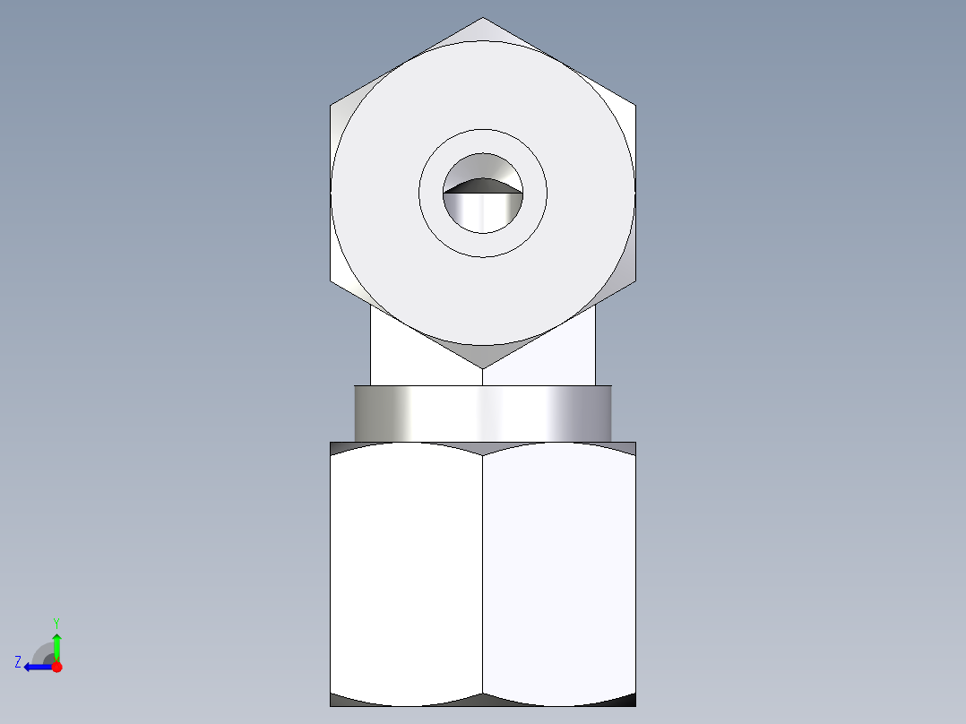 卡套式工业通用硬管接头EO_Union_elbow_W08ZS71右视图