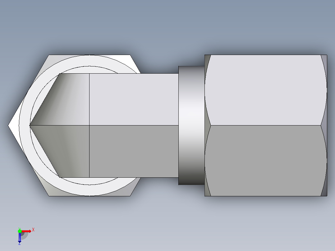 卡套式工业通用硬管接头EO_Union_elbow_W08ZS71俯视图