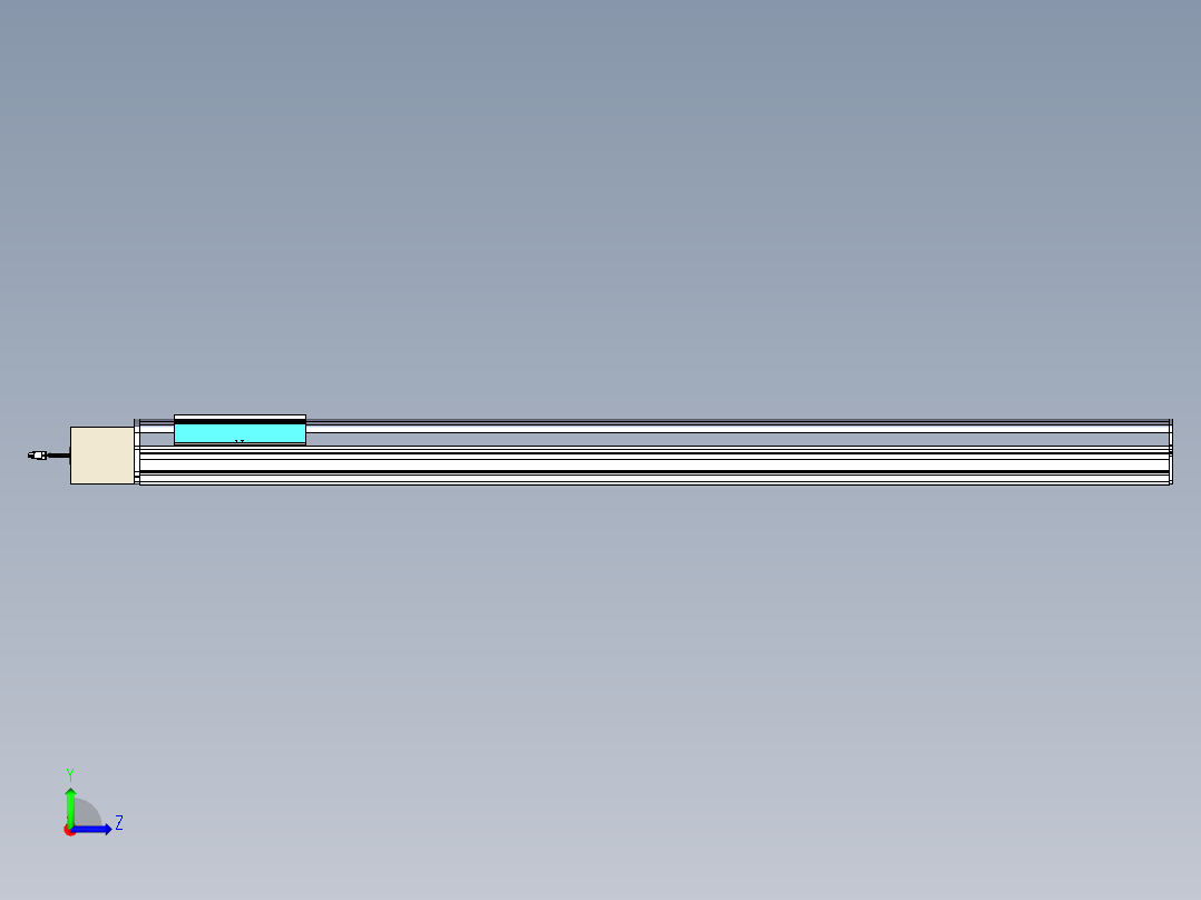同步带滑台-半封闭B22-L100-C-S1400-R-P75-D3-N5左视图