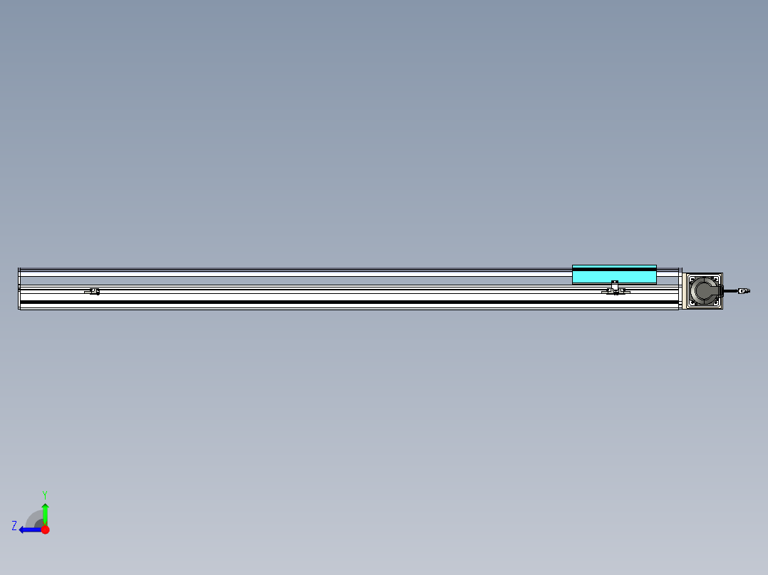 同步带滑台-半封闭B22-L100-C-S1400-R-P75-D3-N5右视图
