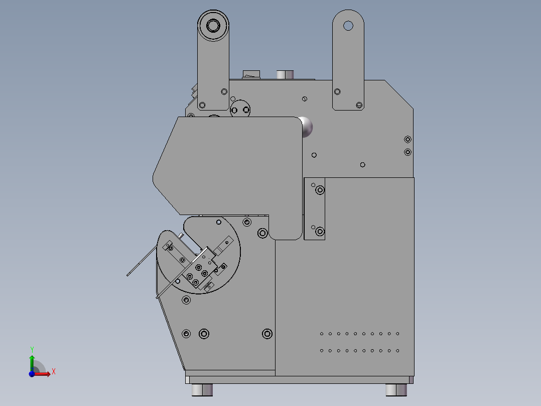 卷胶布机 SolidWorks打开机械设备3D图纸单个sldprt文件无零件前视图