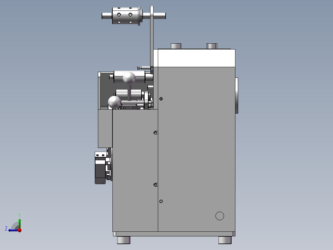卷胶布机 SolidWorks打开机械设备3D图纸单个sldprt文件无零件右视图