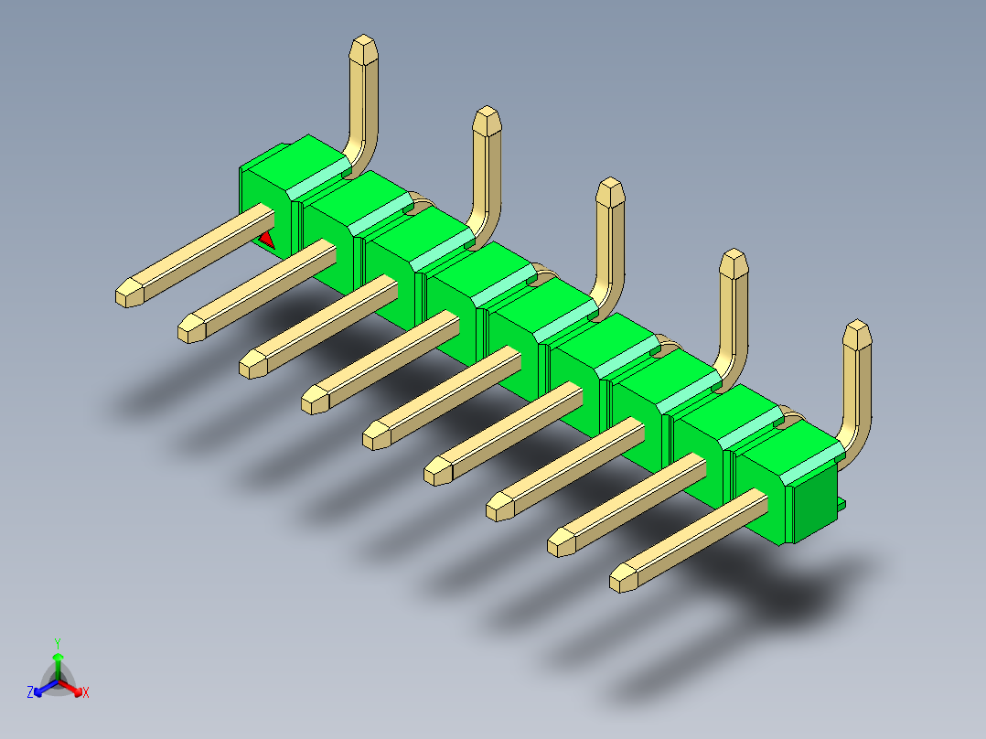彩色公排针 100mil 2.54mm 系列-DS1022_green_09p_100mil_Type_SMT_R1_rev1.0