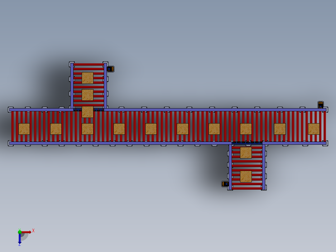 滚筒输送机roller-conveyor-50-sw俯视图