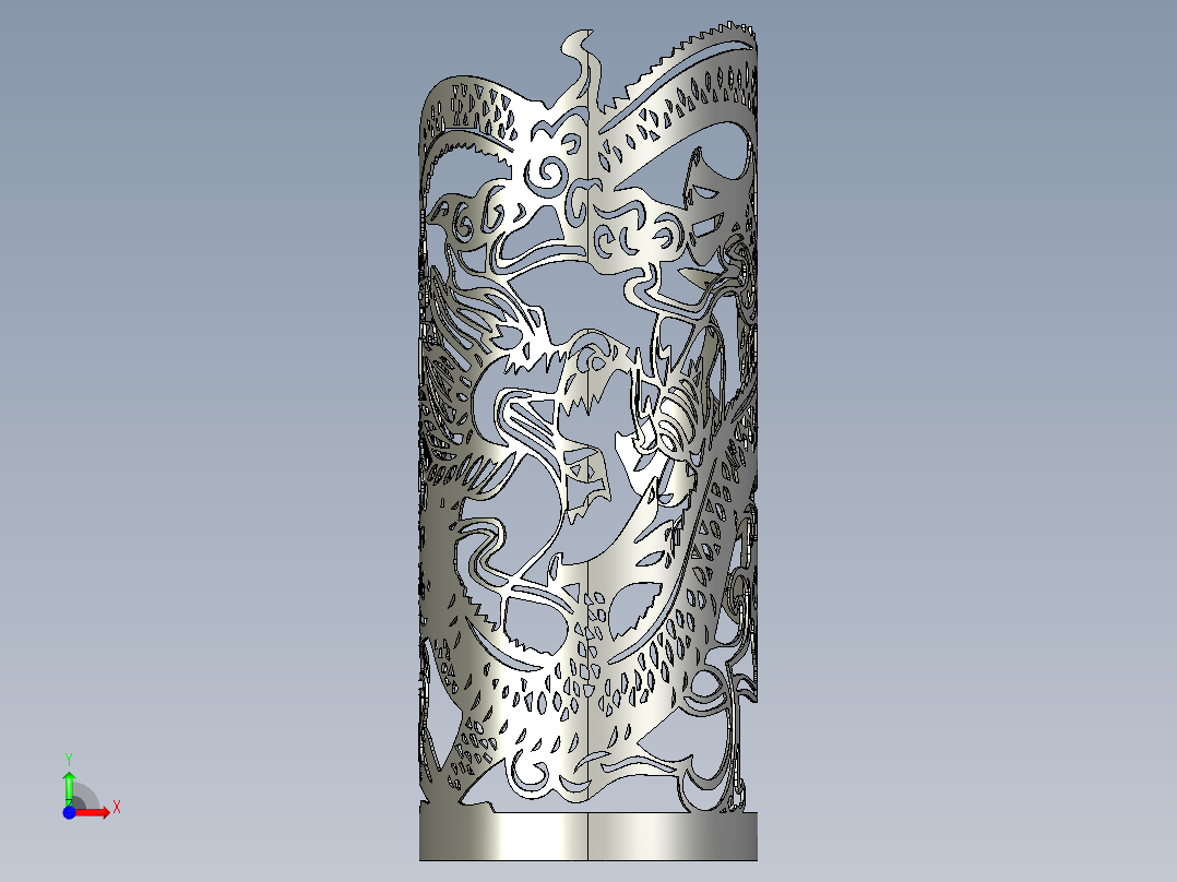 祥龙圆筒工艺品前视图