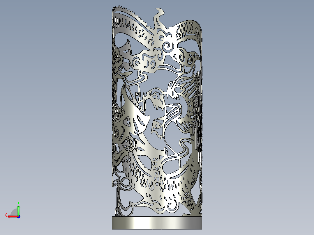 祥龙圆筒工艺品后视图