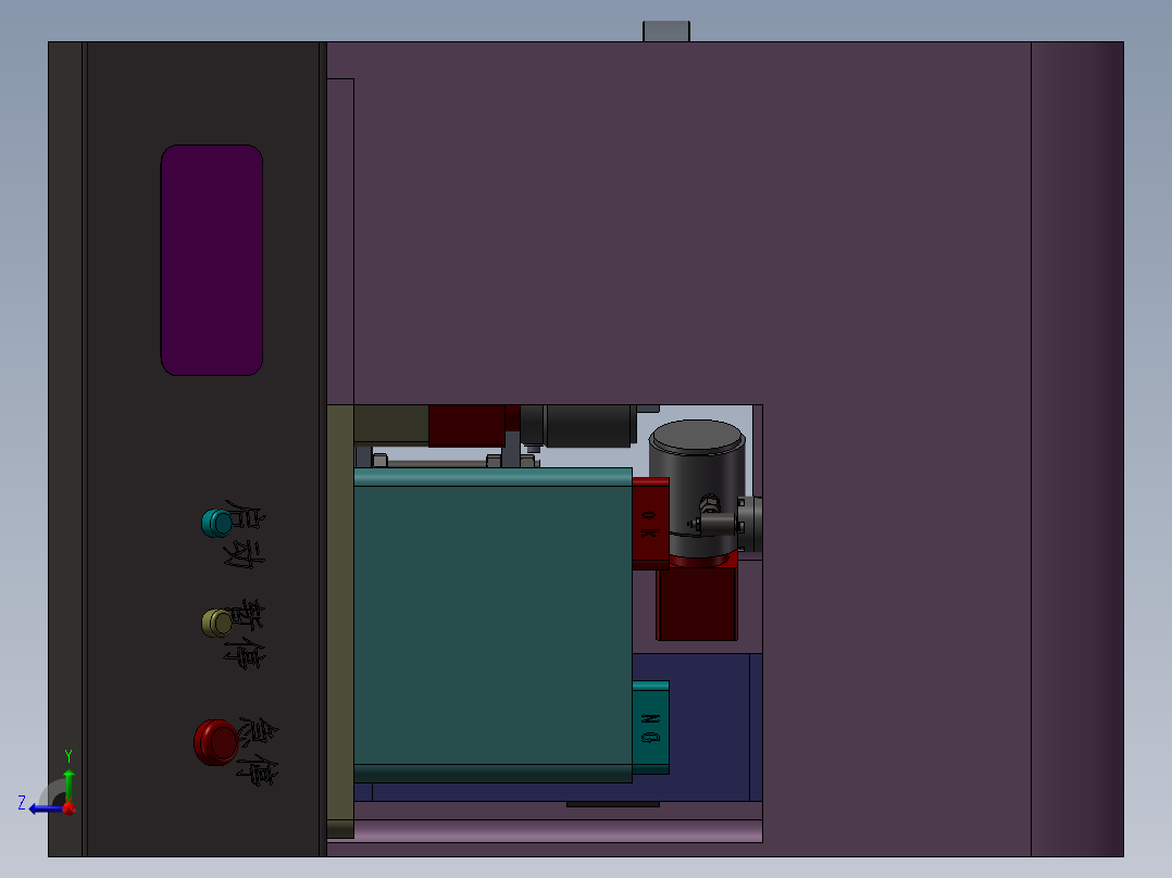 震动盘供料+机械手臂+CCD相机检测设备右视图
