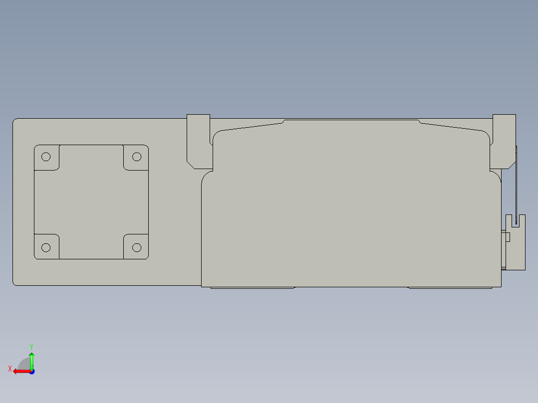 直线模组LHA21-S1700-L设计图纸后视图