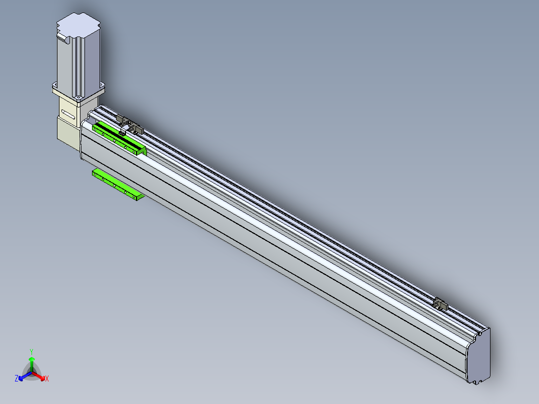 同步带滑台-半封闭B13-L90-S950-R-Z86-D3正等轴测图