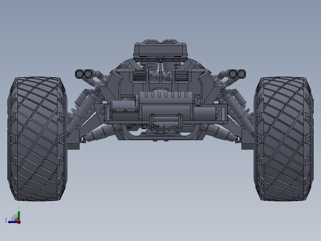 汽车传动系统三维SW模型右视图