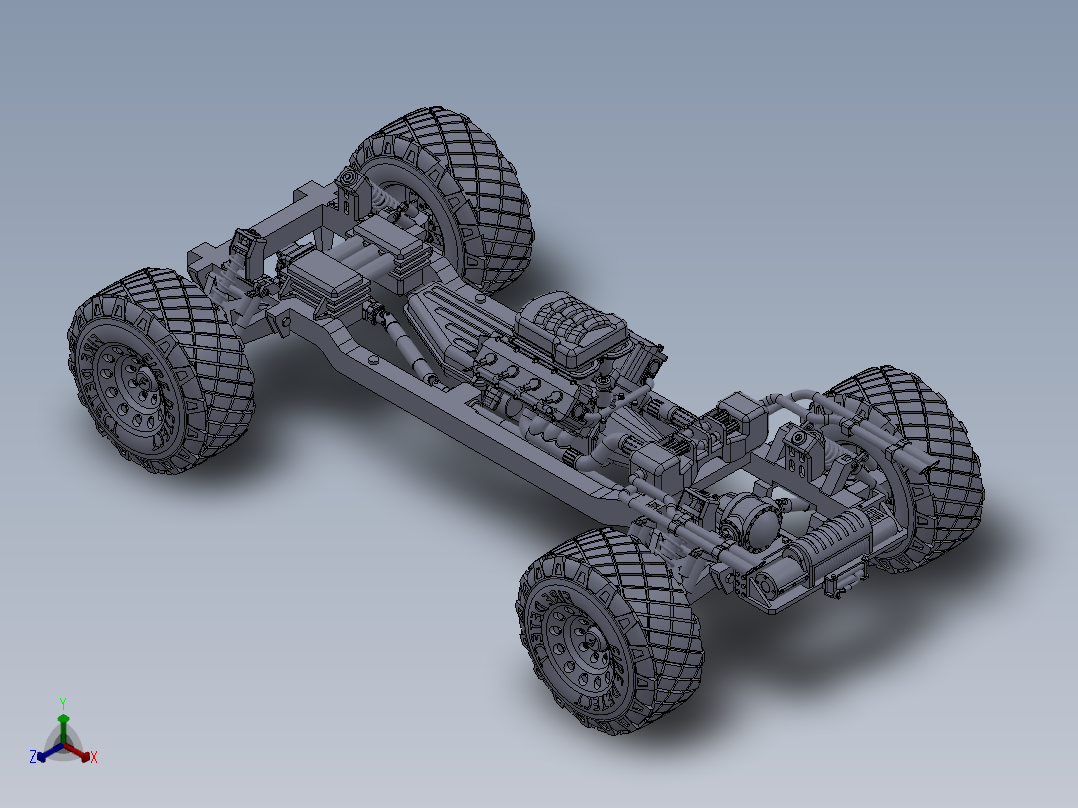 汽车传动系统三维SW模型正等轴测图