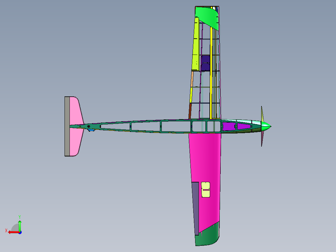二战真航模遥控模型飞机后视图