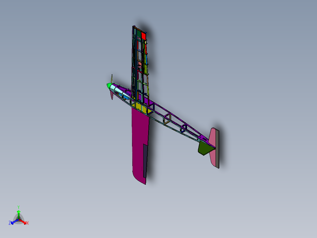 二战真航模遥控模型飞机正等轴测图