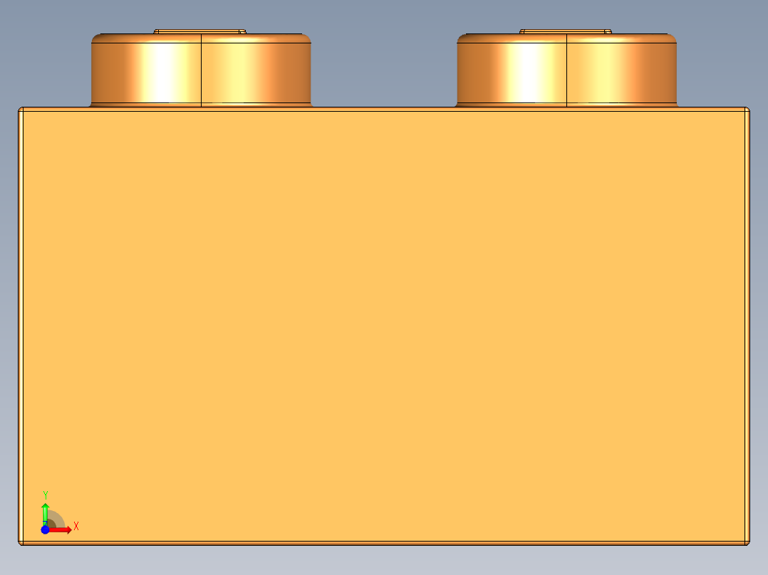 乐高套装 4421基本积木-4121739 - 3004 Bright Orange Brick 1 x 2.STEP前视图