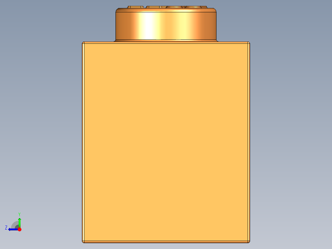 乐高套装 4421基本积木-4121739 - 3004 Bright Orange Brick 1 x 2.STEP右视图