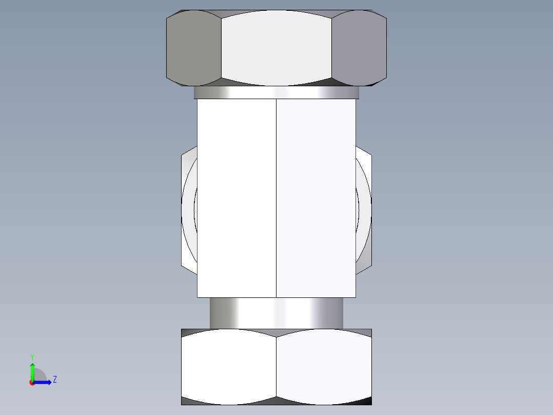 卡套式工业通用硬管接头EO_Standpipe_run_tee_EVL42L71左视图