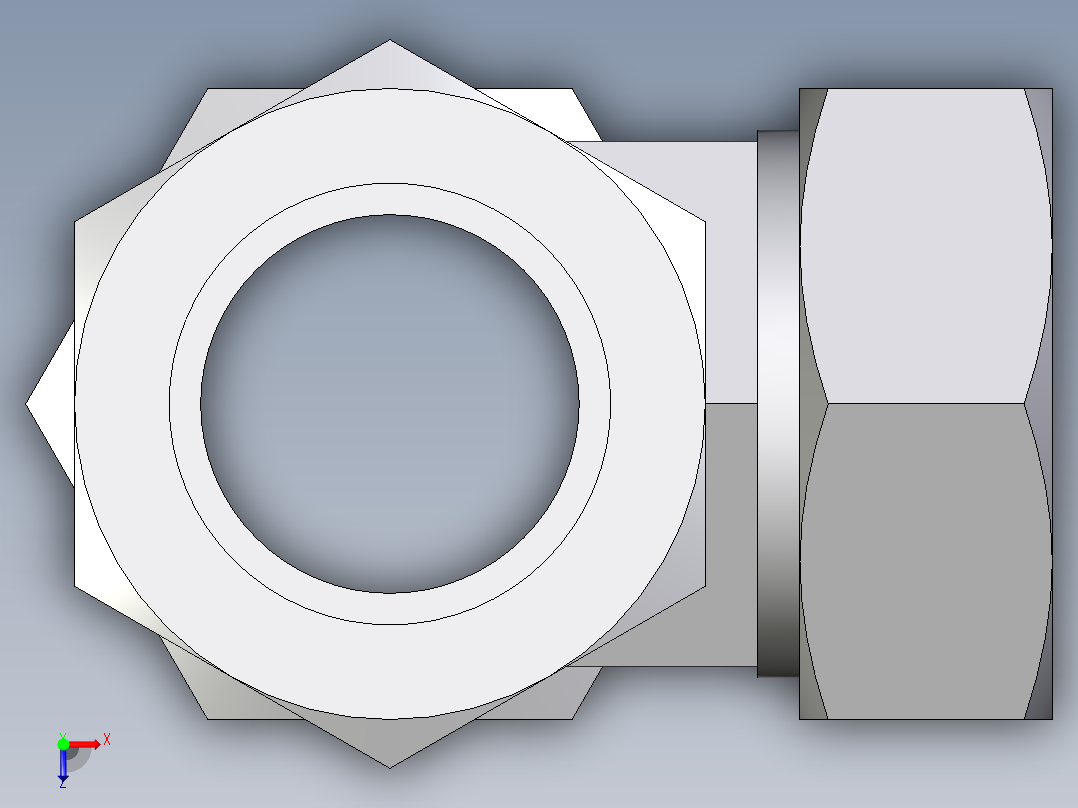 卡套式工业通用硬管接头EO_Standpipe_run_tee_EVL42L71俯视图