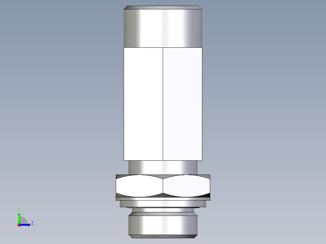 卡套式工业通用硬管接头EO_Adjustable_locknut_run_tee_LEE20SROMDCF左视图
