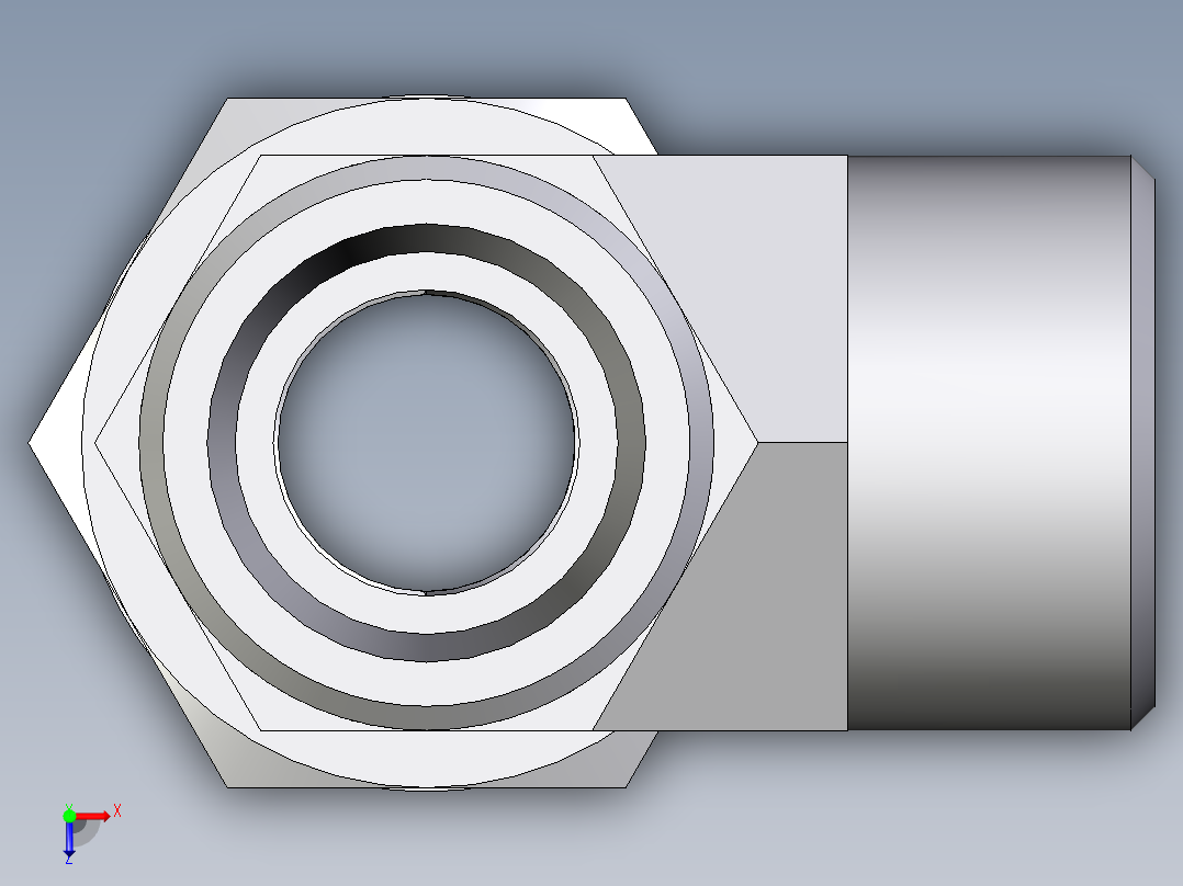 卡套式工业通用硬管接头EO_Adjustable_locknut_run_tee_LEE20SROMDCF俯视图