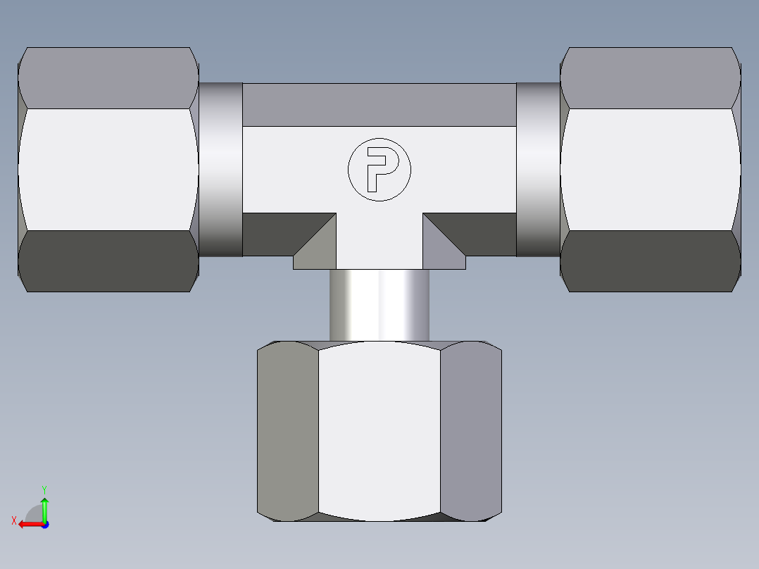 卡套式工业通用硬管接头EO_Standpipe_branch_tee_EVT08L71后视图