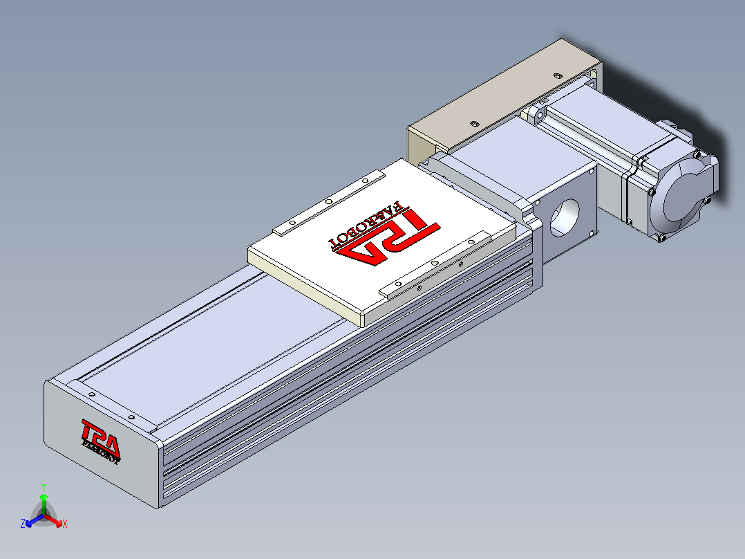 同步带全封闭直线模组TPA-HCB-110D-90-L150-MR-C-P40-N3正等轴测图