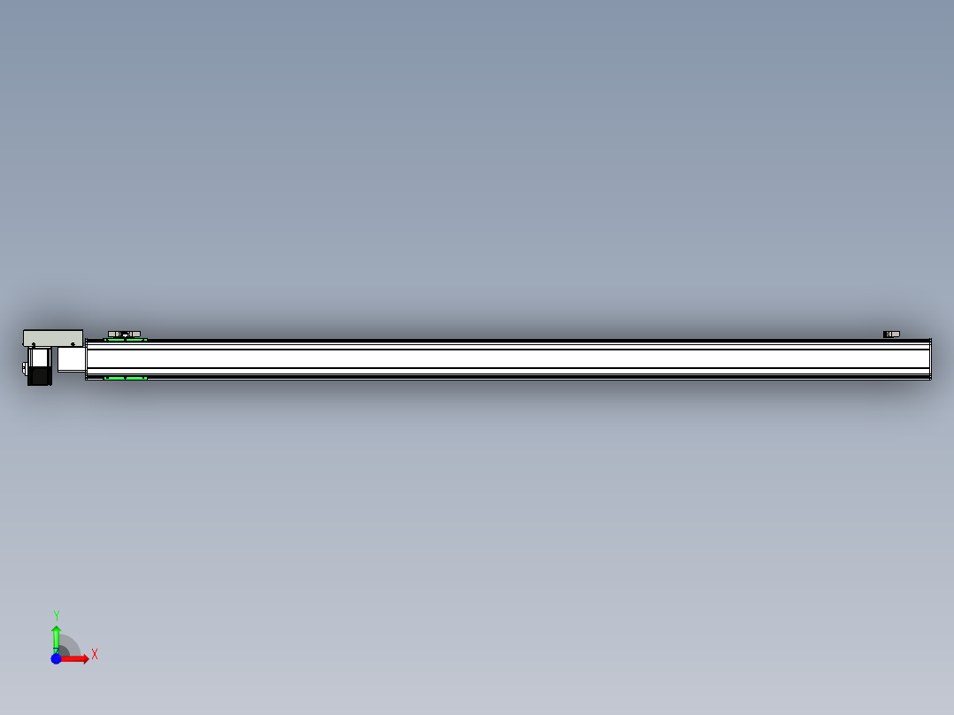 同步带滑台-半封闭B10H-L45-S1900-R-P40-D3前视图