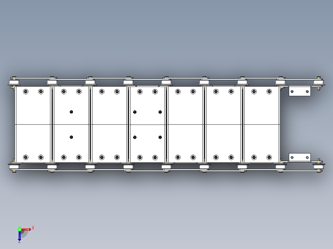 solidworks 链板输送机俯视图