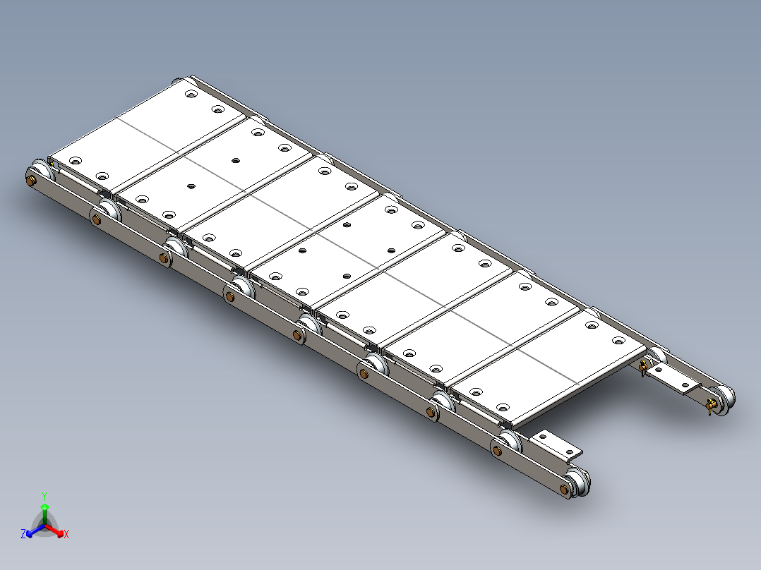 solidworks 链板输送机正等轴测图