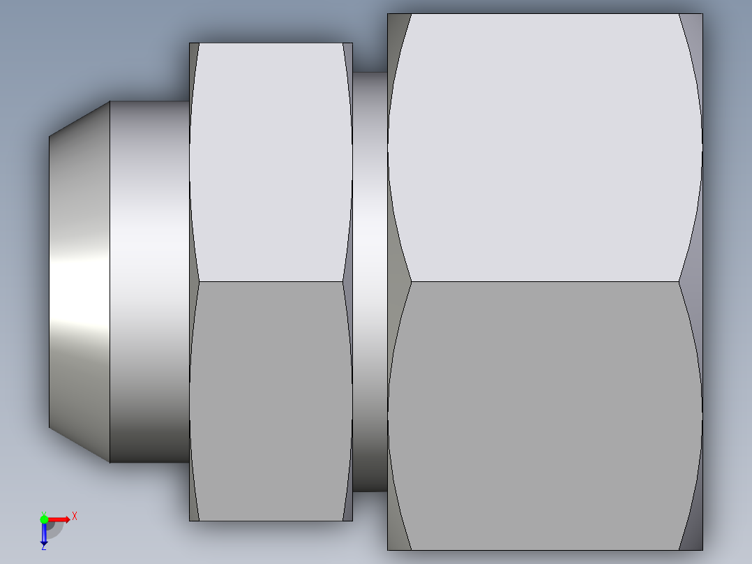 卡套式工业通用硬管接头EO_Weld_connector_AS25S71俯视图