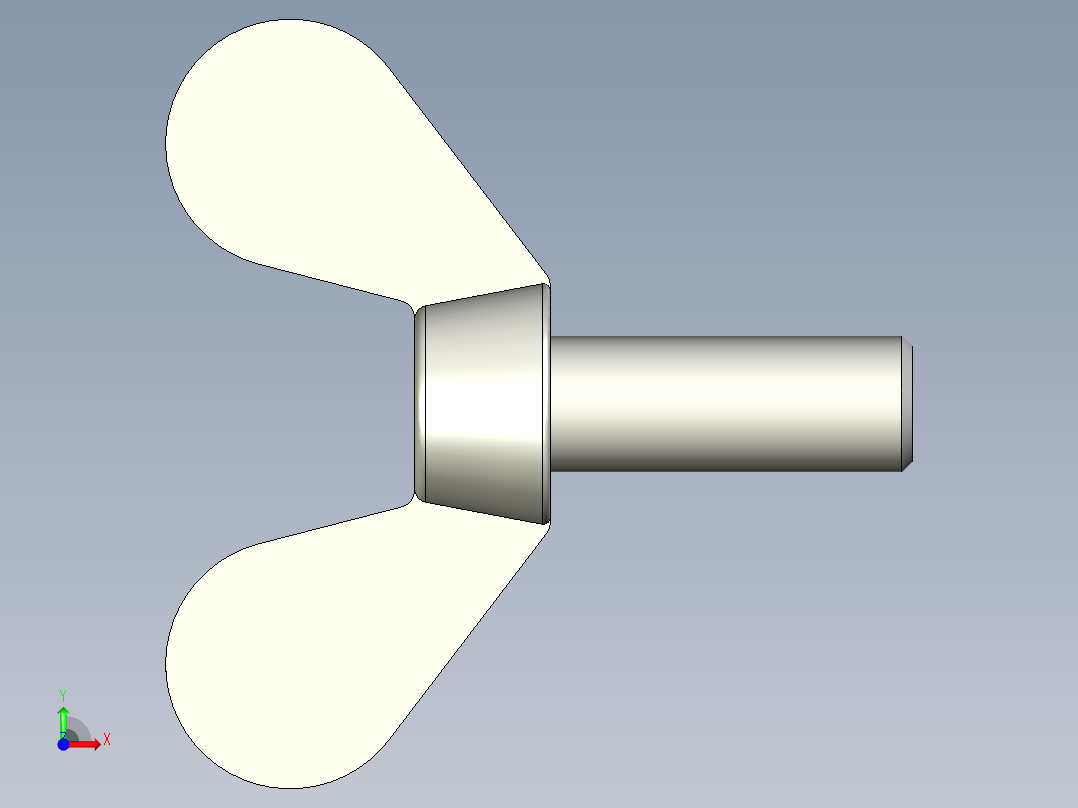 带耳螺钉-DIN_316_Wing_screws_6x0.75x16-13-11_33_2.3_17_6.stp前视图
