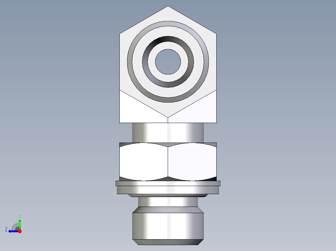 卡套式工业通用硬管接头EO_Adjustable_locknut_branch_tee_TEE08SMOMDCF右视图