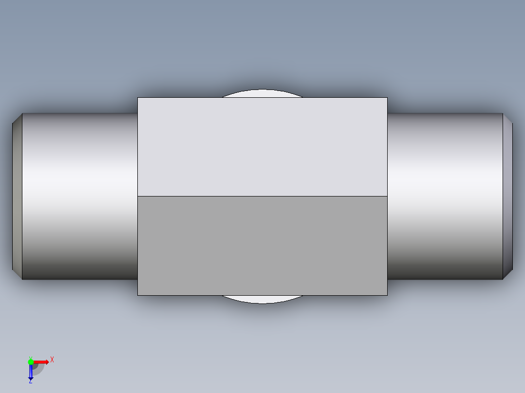 卡套式工业通用硬管接头EO_Adjustable_locknut_branch_tee_TEE08SMOMDCF俯视图
