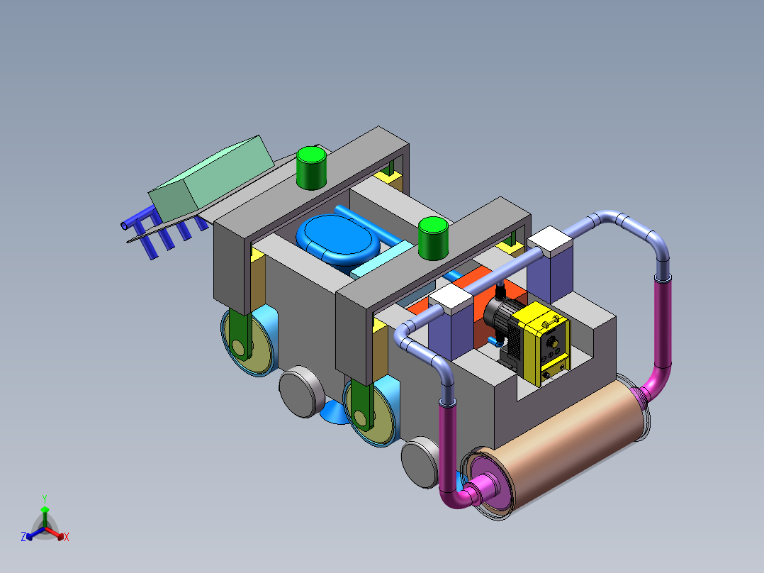 清洁机器人正等轴测图