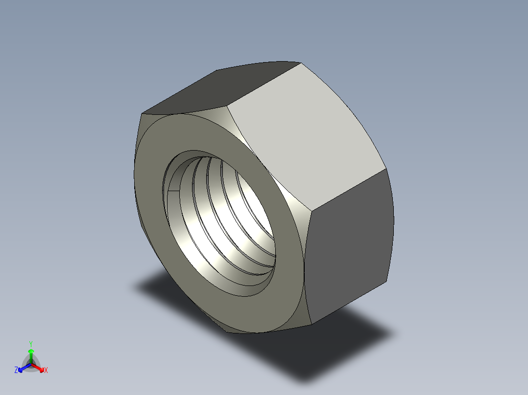 公制六角螺母-Metric Hex Nuts M24 x 3mm Thread正等轴测图