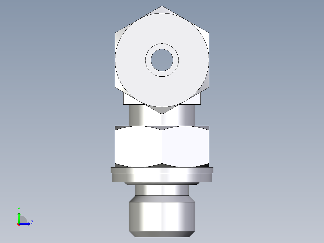 卡套式工业通用硬管接头EO_Adjustable_locknut_branch_tee_TEE06SMCF左视图