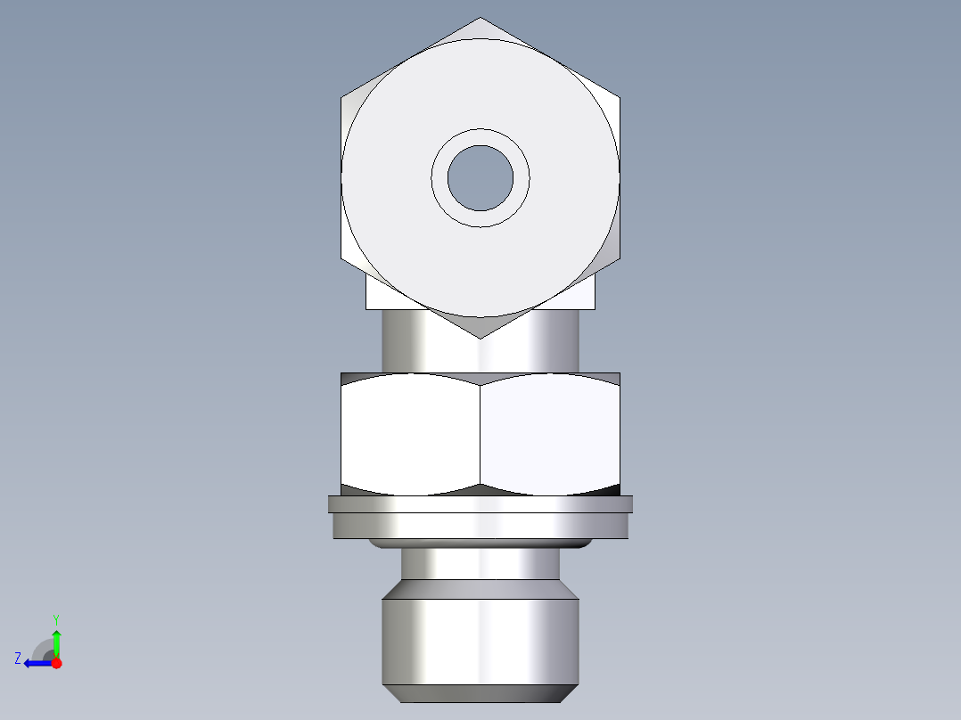卡套式工业通用硬管接头EO_Adjustable_locknut_branch_tee_TEE06SMCF右视图