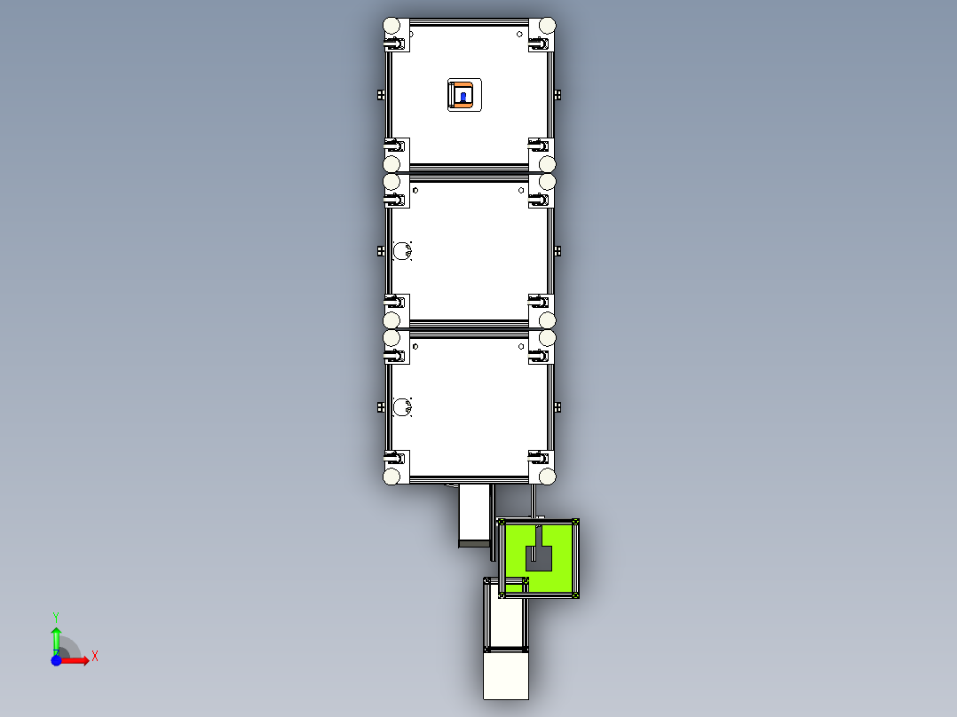 激光打标+视觉贴标+视觉装夹扣生产线x_t前视图
