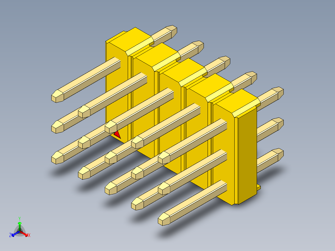 彩色公头100mil（2.54mm）系列-DS1021_yellow_3x05p_100mil_Type1_rev1.0