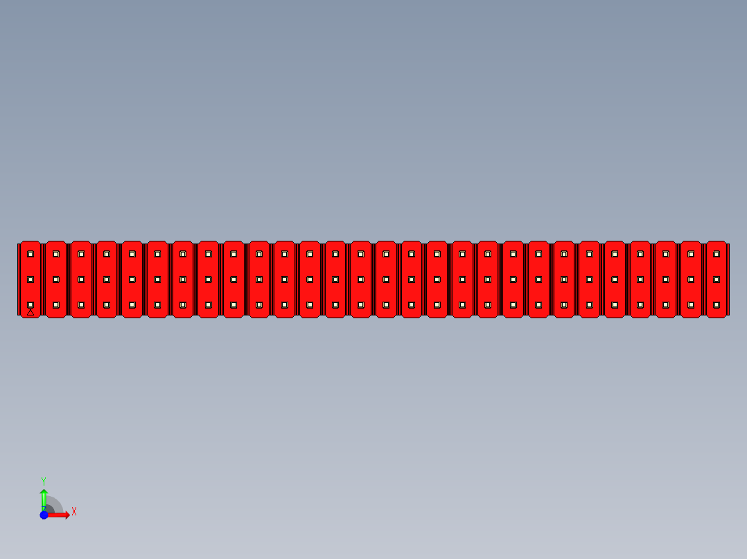 彩色公头100mil（2.54mm）系列-DS1021_red_3x28p_100mil_Type43_rev1.0前视图