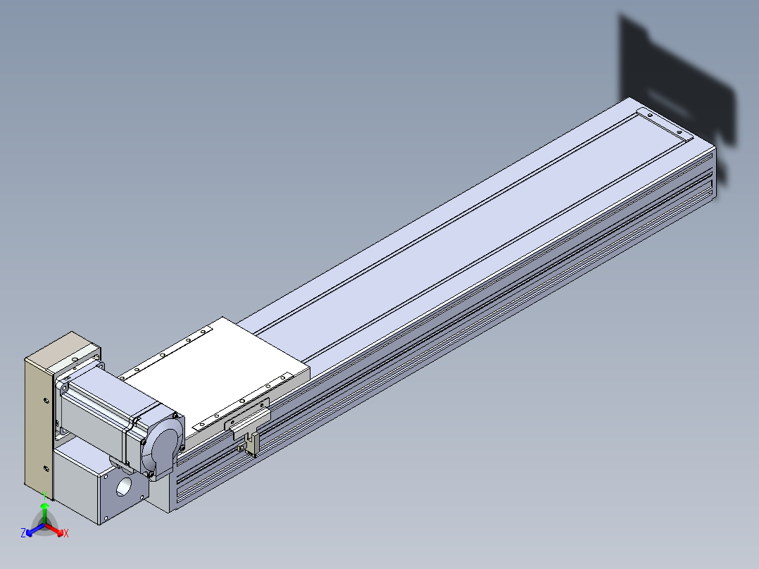 同步带全封闭直线模组TPA-HCB-120D-90-L500-LU-C-P40-N3正等轴测图