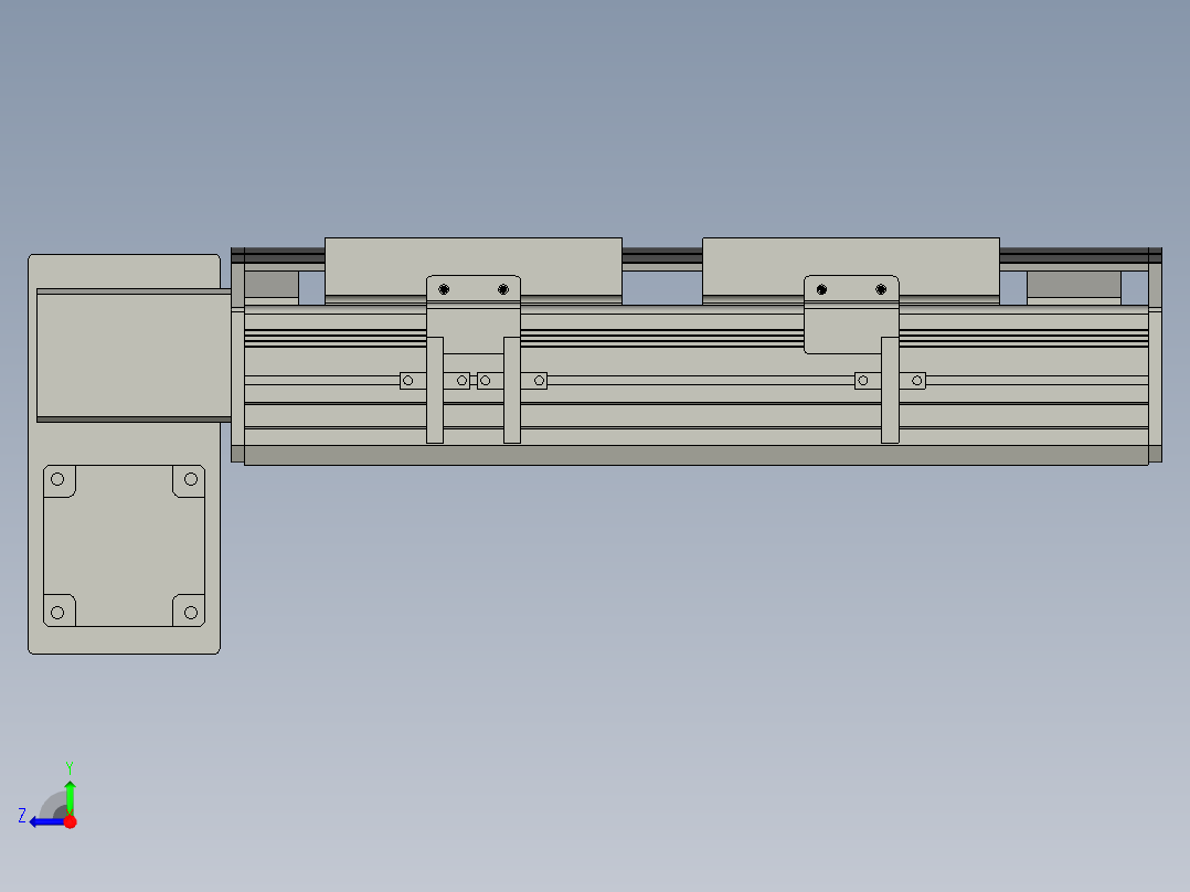 直线模组WG-LHB12-S100-LD设计图纸右视图