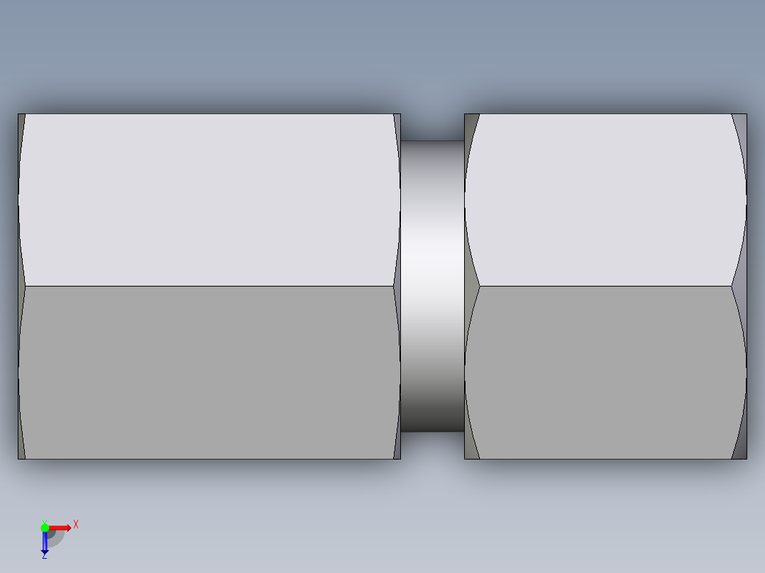 卡套式工业通用硬管接头EO_Swivel_connector_GAI10LMCF俯视图