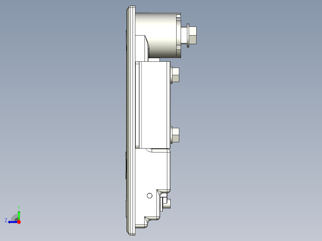 防水平面把手(B)5571-3D多系列多零件图纸模型右视图