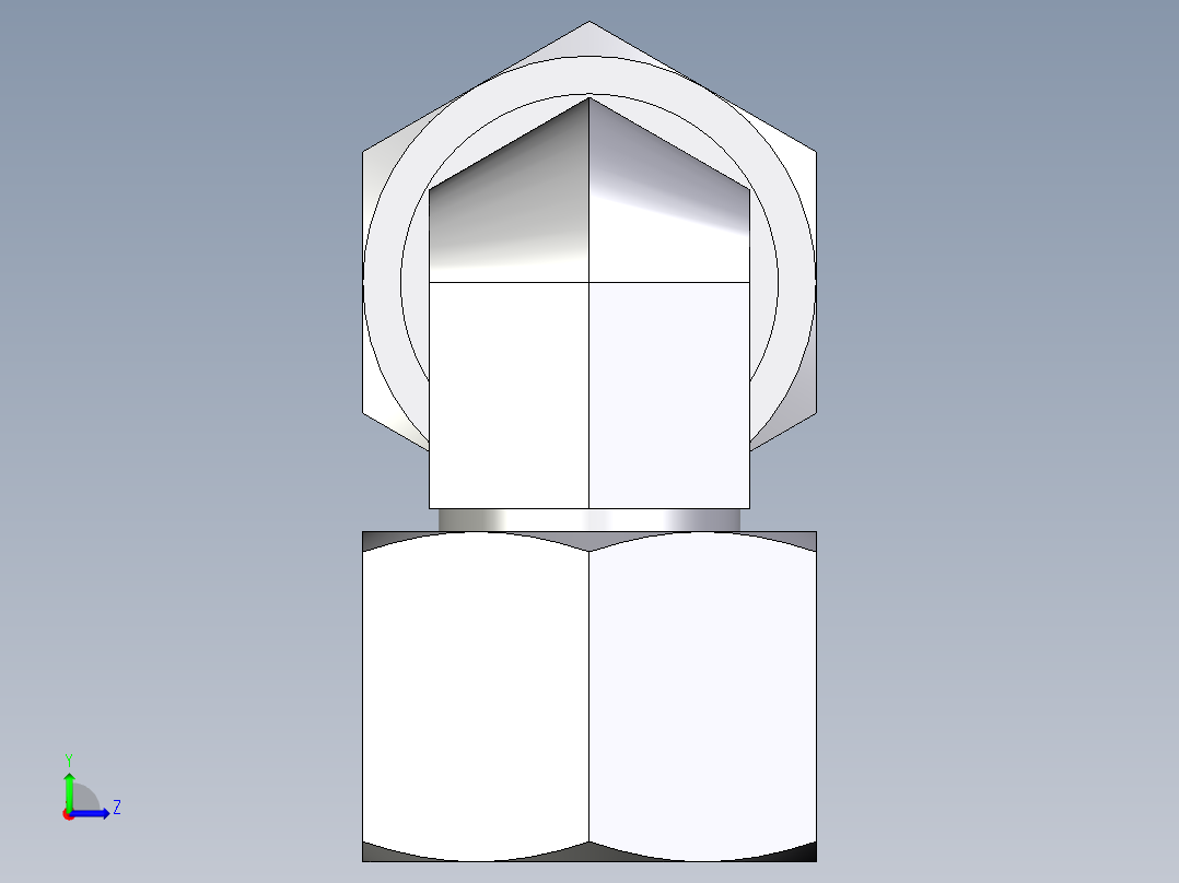 卡套式工业通用硬管接头EO_Swivel_nut_elbow_EW12ZSCF左视图