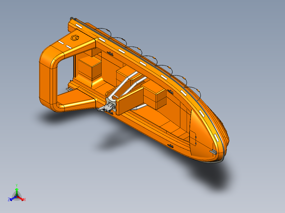 Rescue boat救援船救援艇造型3D数模图纸 RHINO设计 附STP(1)正等轴测图