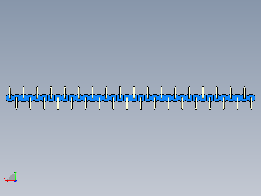 彩色公排针 100mil 2.54mm 系列-DS1022_blue_36p_100mil_Type_SMT_R2_rev1.0后视图