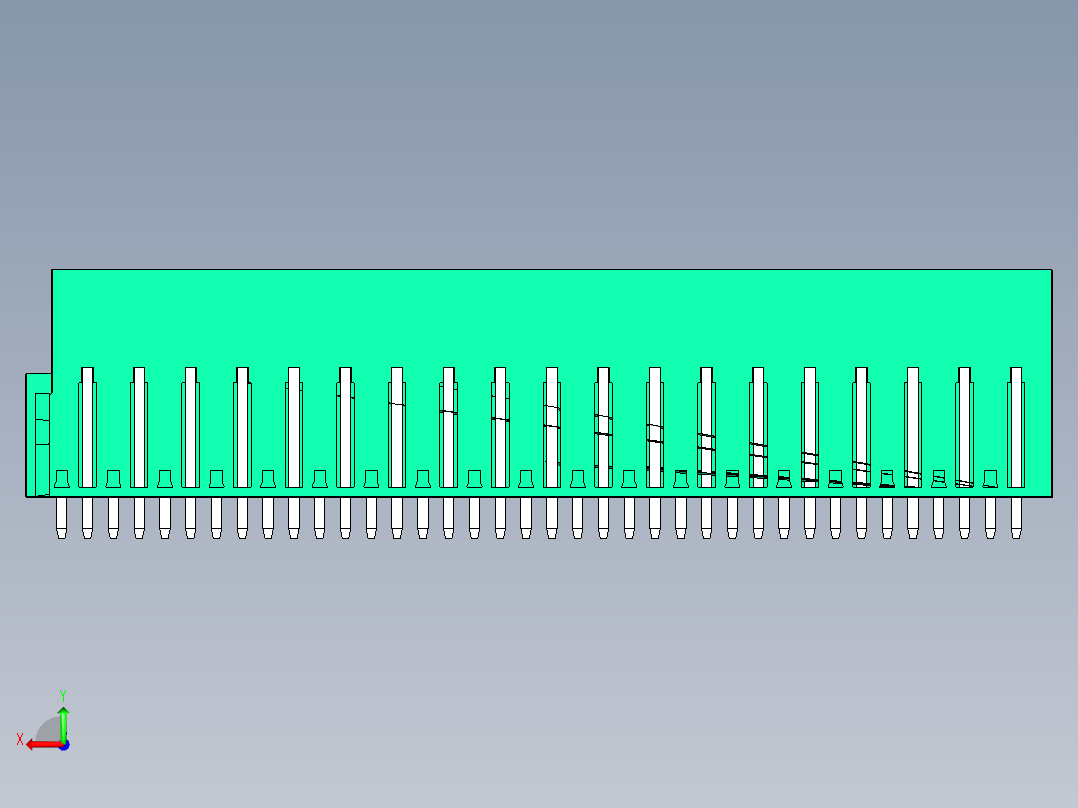 DEGSON 2EDG 系列 5.0mm 可插拔接线端子组-2EDGVTC-5.0-38P-14-00AH后视图