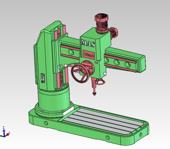 通用摇臂钻三维模型3D图纸
